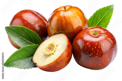 Mature Jojoba Fruit with Brown Outer Shell Isolated on Transparent Background