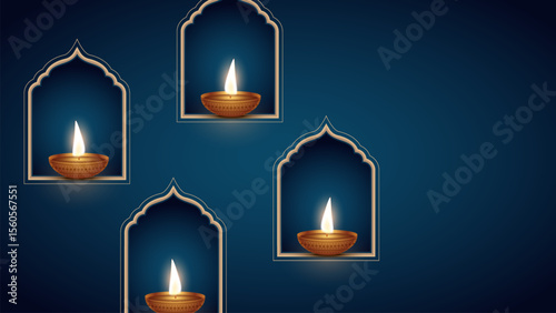 Happy Diwali - festival of lights colorful poster template design with decorative diya lamp. vector illustration. Indian festival of lights Happy Diwali, holiday Background, Diwali celebration.