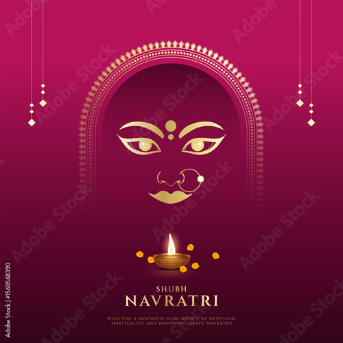 Maa Durga mantra with face in Sanskrit Translation In English Happy Navratri and "Lord Shiva asked for all the blessings"