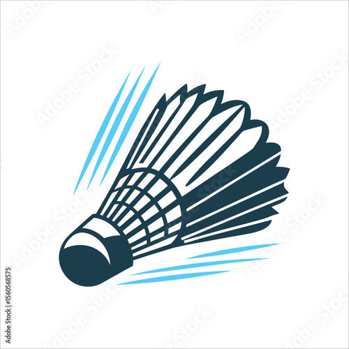 Badminton Shuttlecock Motion Trail Vector Graphic A shuttlecock leaving a motion trail.