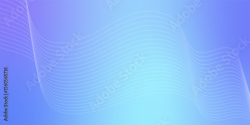Abstract blue gradient background with shining lines waves. Minimalist background for banner, poster, cover, brochure, flyer, website