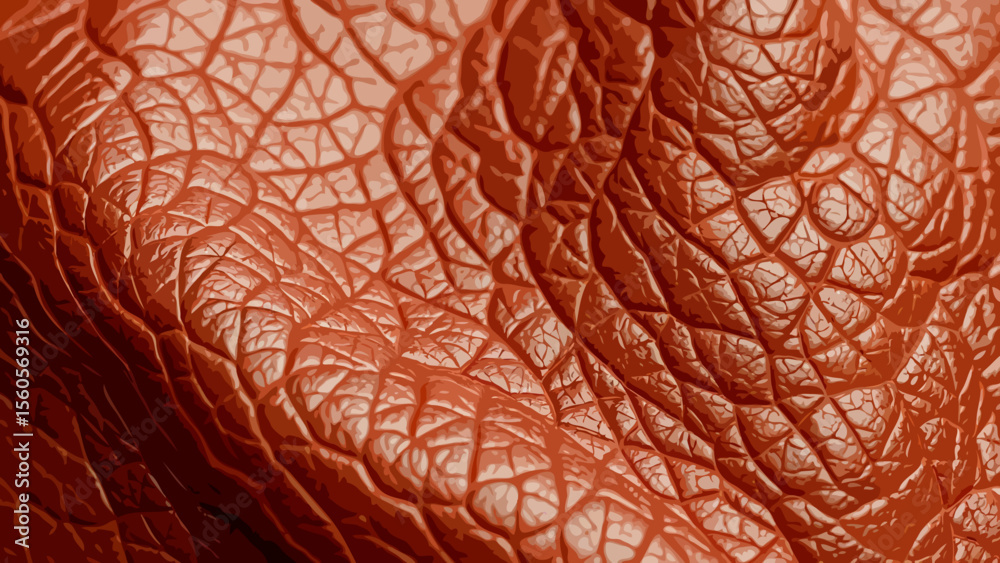 Creased leather surface