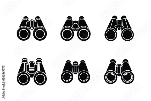 binoculars icon silhouette vector illustration