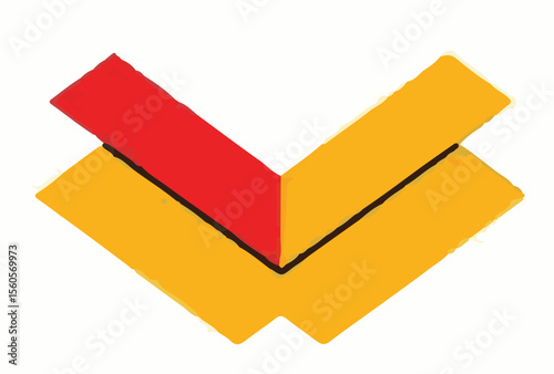 A minimalist orange zig-zag line with a lighter, dashed zig-zag line above it, on a white background.