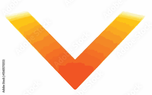 A set of abstract, warm-toned graphic elements including two zig-zag lines and a wavy bottom shape, all in an orange to red gradient on a white background.
