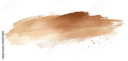 Abstract watercolor paint stroke in light brown tones