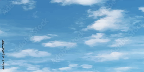clear blue sky with a few clouds. The sky is very bright and the clouds are scattered throughout