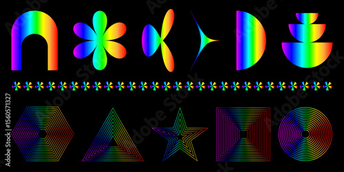 Modern Geometric and Linear Abstract Elements for Wall Art and Decor