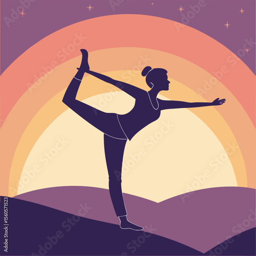 silhouette of a woman doing yoga