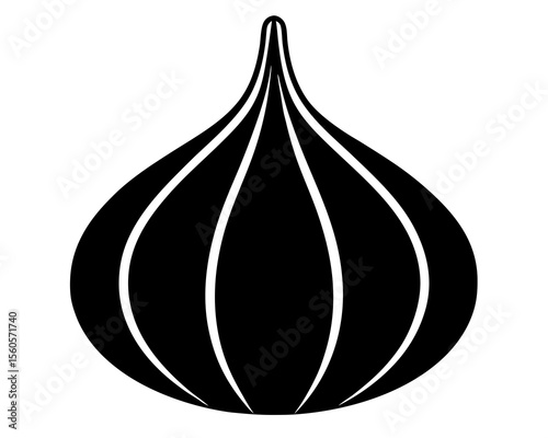 Garlic icons silhouette, Garlic Icon Set Black White Striped Illustrations Vector Design.