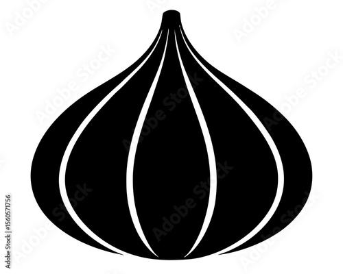 Garlic icons silhouette, Garlic Icon Set Black White Striped Illustrations Vector Design.