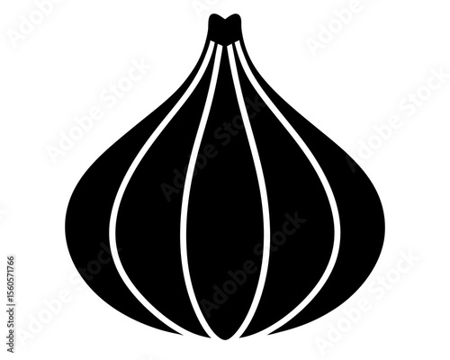 Garlic icons silhouette, Garlic Icon Set Black White Striped Illustrations Vector Design.