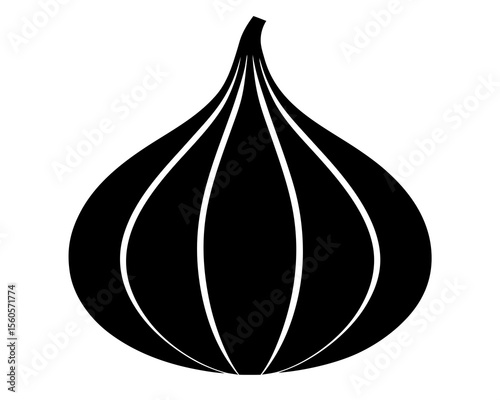 Garlic icons silhouette, Garlic Icon Set Black White Striped Illustrations Vector Design.