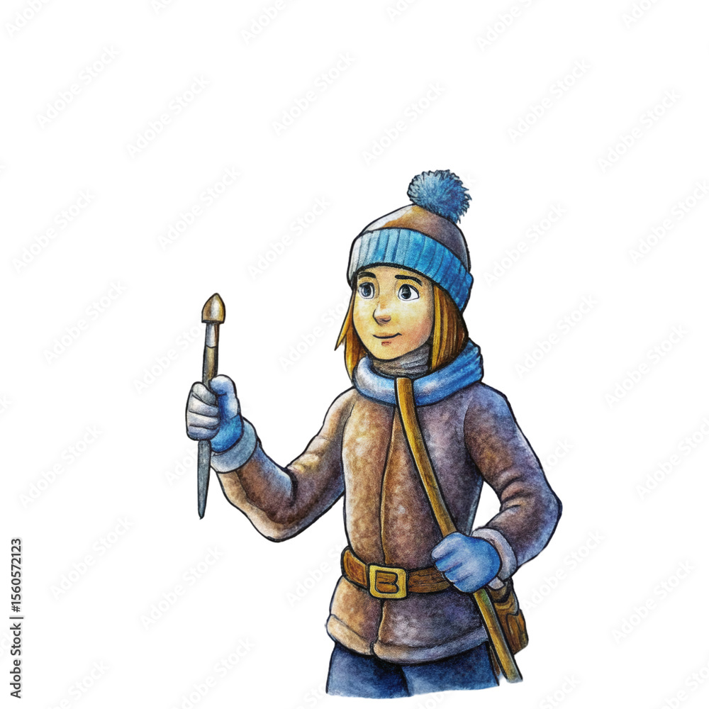 Obraz premium Magical Ice Cave Journey With Woman
