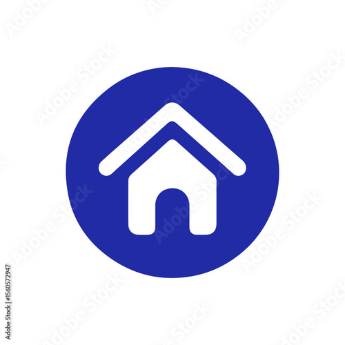 minimalist home button icon for apps and website,  UI/UX design app home button.