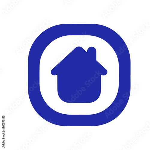 minimalist home button icon for apps and website,  UI/UX design app home button.