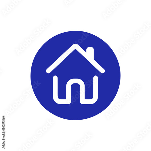 minimalist home button icon for apps and website,  UI/UX design app home button.