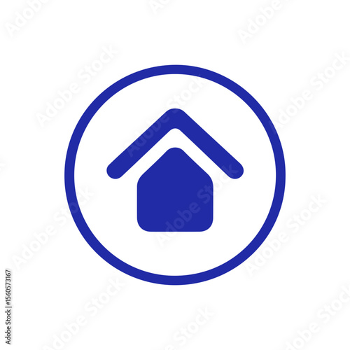 minimalist home button icon for apps and website,  UI/UX design app home button.
