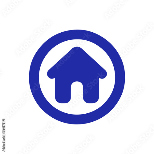 minimalist home button icon for apps and website,  UI/UX design app home button.