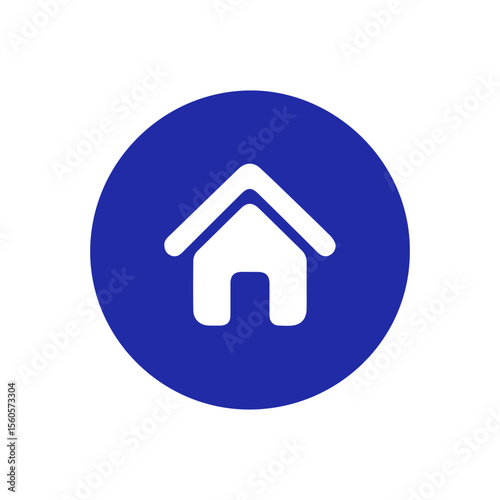 minimalist home button icon for apps and website,  UI/UX design app home button.