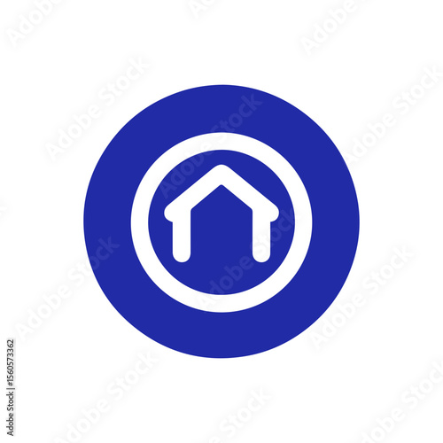 minimalist home button icon for apps and website,  UI/UX design app home button.