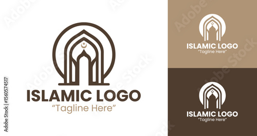 Elegant Warm Brown Islamic Logo Designs for Branding and Identity