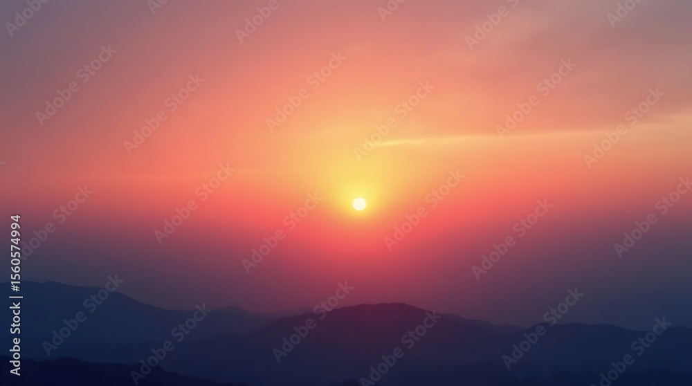 Obraz premium A photo realistic scene portrays a 4K resolution sunset gradient where colors subtly shift, reminiscent of last rays of daylight.