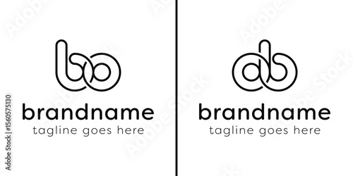 Letters BO and OB Monogram Line Logo, suitable for any business with OB or BO initials