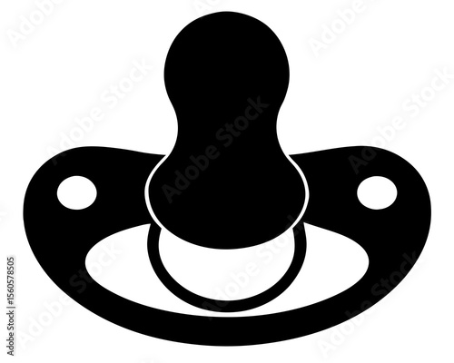 Silicon pacifier icon design. Baby pacifier icon silhouette illustration with white background