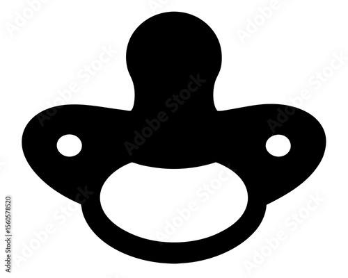 Silicon pacifier icon design. Baby pacifier icon silhouette illustration with white background