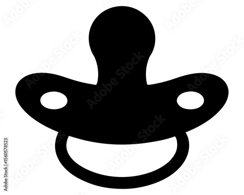 Silicon pacifier icon design. Baby pacifier icon silhouette illustration with white background