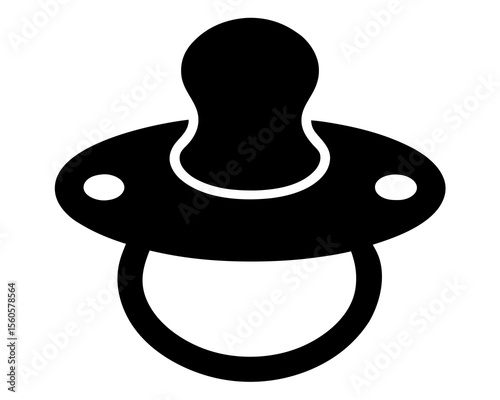 Silicon pacifier icon design. Baby pacifier icon silhouette illustration with white background