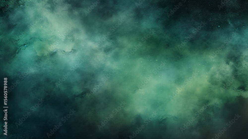 Ethereal blend of greens and blues creates a cosmic, dreamlike atmospheric artwork Ethereal blend of greens and blues creates a cosmic, dreamlike atmospheric artwork