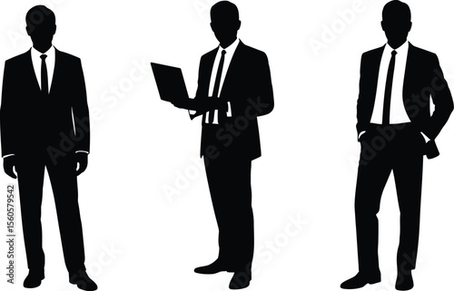 Businessmen silhouettes vector illustration for corporate and professional design projects and presentations