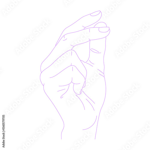 hand snapping fingers lineart outline illustration