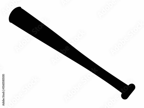 Baseball bat silhouette icon. Clipart Baseball bat vector isolated on white background