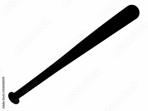 Baseball bat silhouette icon. Clipart Baseball bat vector isolated on white background