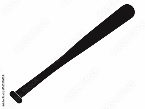 Baseball bat silhouette icon. Clipart Baseball bat vector isolated on white background