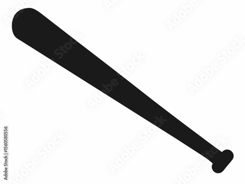 Baseball bat silhouette icon. Clipart Baseball bat vector isolated on white background