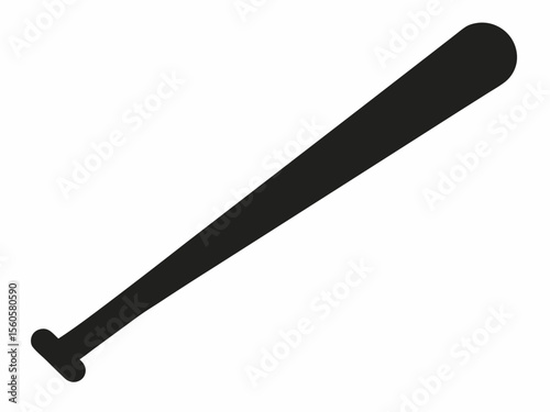Baseball bat silhouette icon. Clipart Baseball bat vector isolated on white background