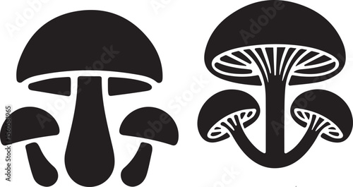 mushroom, silhouette, fungus, nature, forest, plant, wild, edible, organic, natural, biology, growth, woodland, botanical