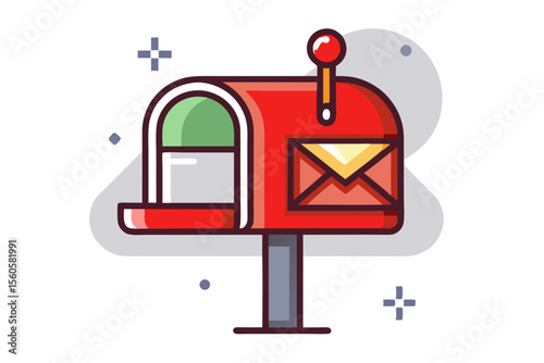 clean communication icon mailbox design