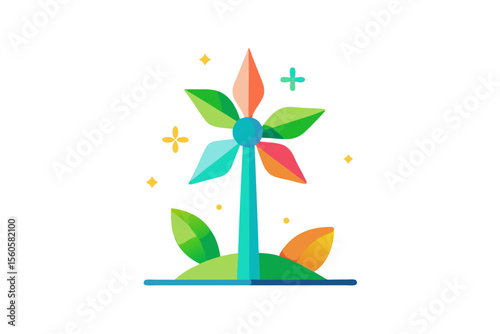 colorful eco icon renewable energy source
