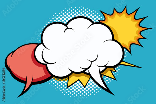 comic speech bubble pack large blue shape