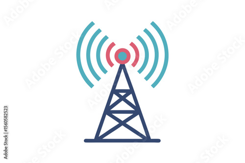 minimal wireless communication icon flat vector