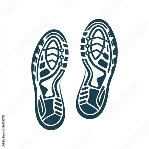 Tennis Shoe Sole Print Isolated Vector Tennis shoe print