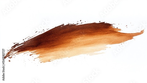 A paint stroke of varying shades of brown, swiping across a white background