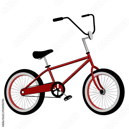 red bicycle on white background