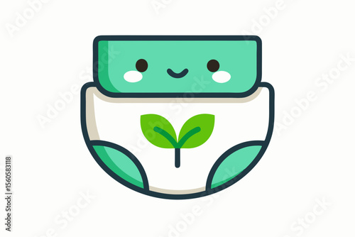 cute cloth diaper eco icon drawing