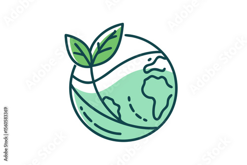 simple hand drawn doodle eco icon